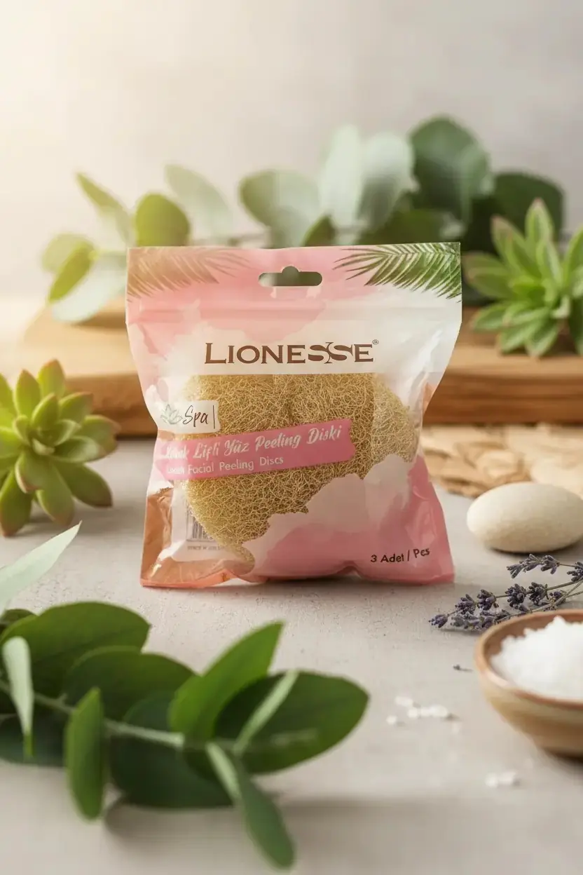 Lionesse Doğal Kabak Lifli 3'Lü Yüz Peeling Diski – Ölü Deri Arındırıcı
