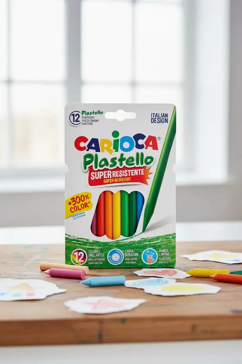 Carioca Plastello Yıkanabilir Pastel Boya Kalemi 12'li – Elleri Kirletmeyen