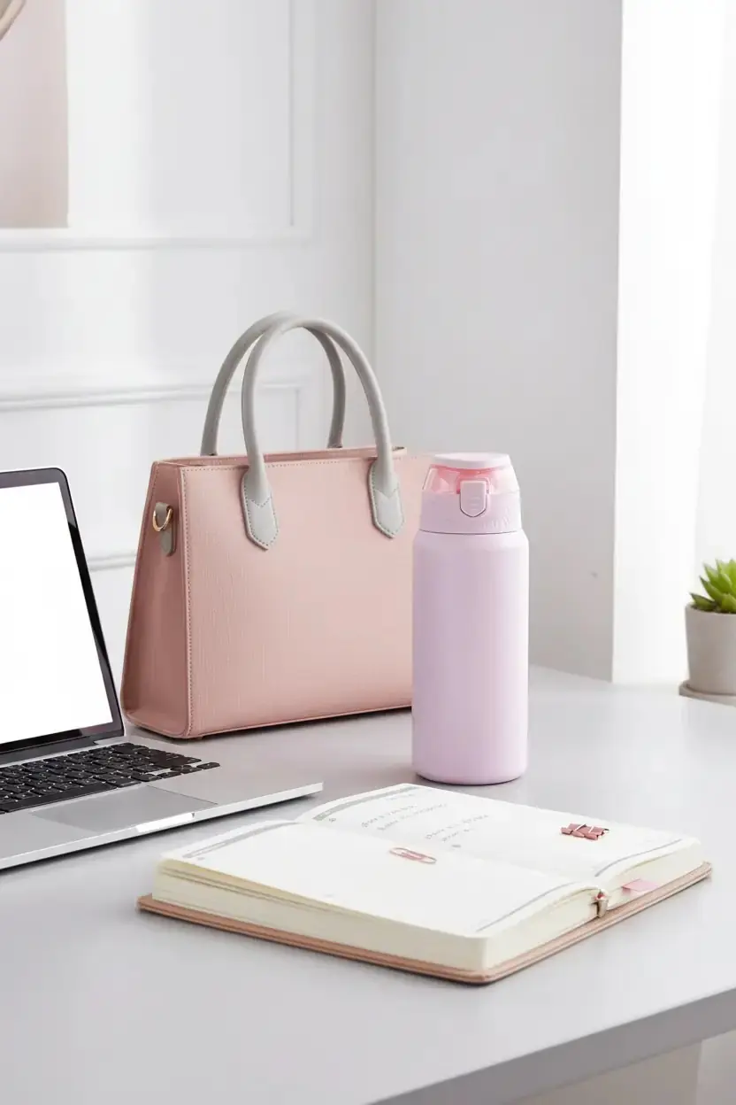 Minimalist Seri Kapaklı Termos Şişe (600 mL) (Pembe)