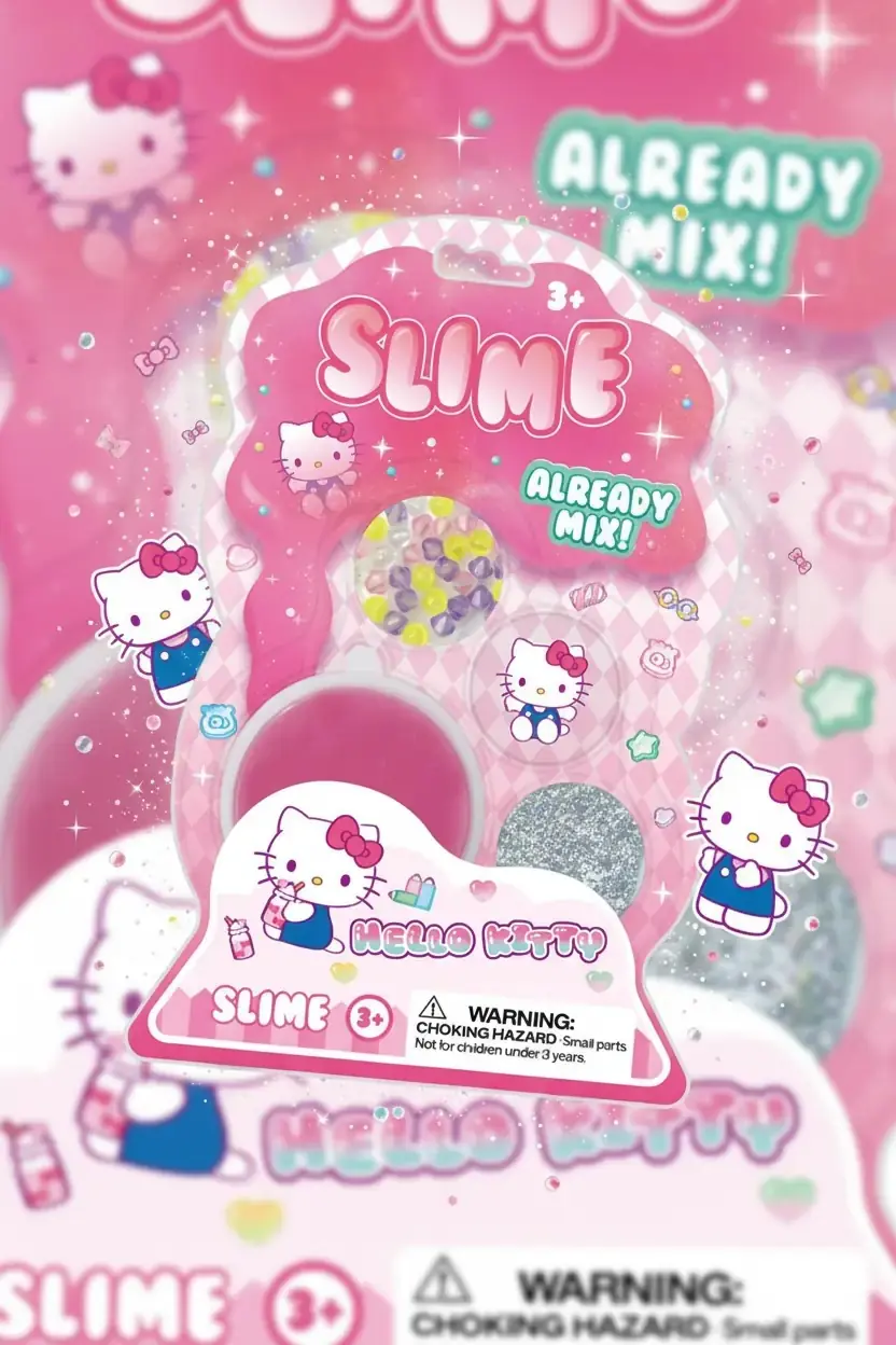 Sanrio Lisanslı Hello Kitty Slime Set – Tek Renk Yumuşak Doku