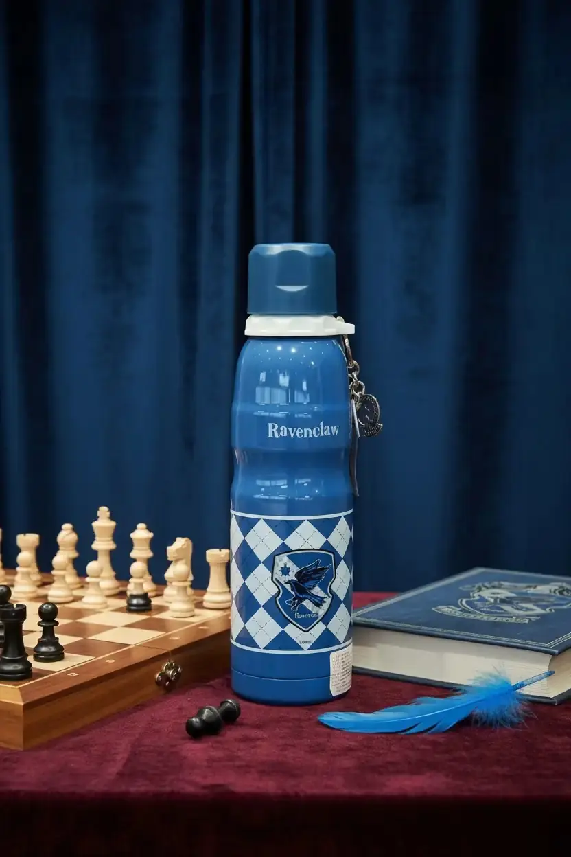 Harry Potter Lisanslı Ravenclaw Charmlı Termos – 304 Paslanmaz Çelik Sızdırmaz Su Termosu 600 ML