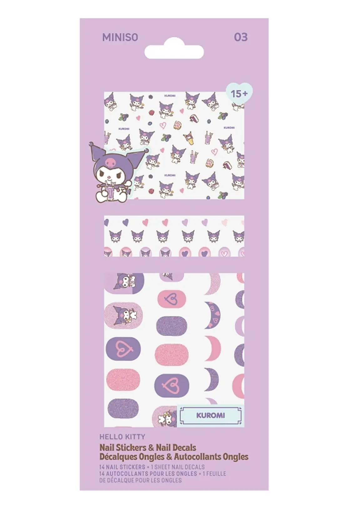 Sanrio Kuromi Lisanslı Tırnak Süsü Ve Çıkartma Seti (03) – Pratik Nail Art Sticker Ve Tırnak Aksesuarı 17,5 Cm
