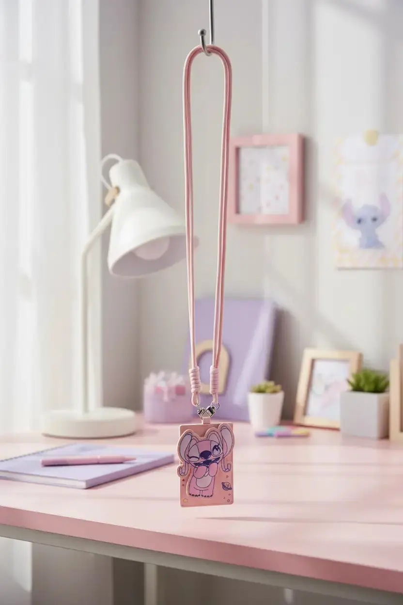 Disney Angel Lisanslı Kart Tutuculu Anahtarlık – Boyun Askılı Şehir Ve Okul Aksesuarı 18,5 Cm