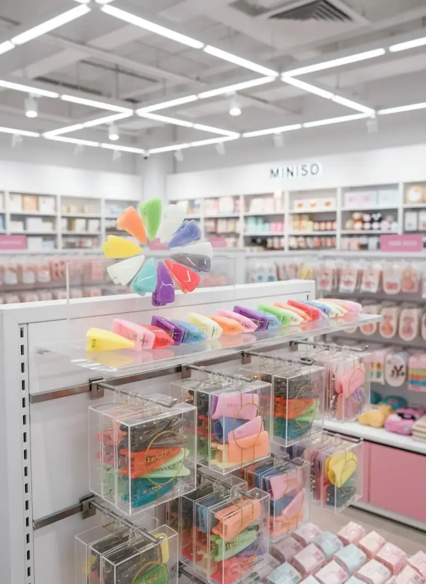 Miniso Lisanslı Küçük Renkli 10'lu Saç Tokası Seti – Dayanıklı Plastik ve Şık Saç Aksesuarı 4 Cm