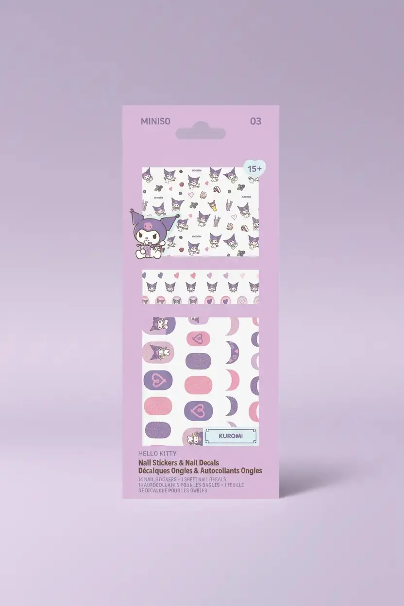Sanrio Kuromi Lisanslı Tırnak Süsü Ve Çıkartma Seti (03) – Pratik Nail Art Sticker Ve Tırnak Aksesuarı 17,5 Cm