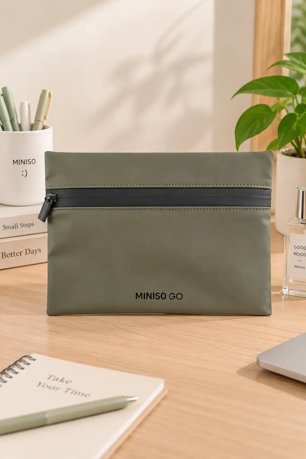 Miniso Lisanslı Zarf Saklama Çantası 22 Cm Yeşil – Belgeler İçin Pratik Organizer