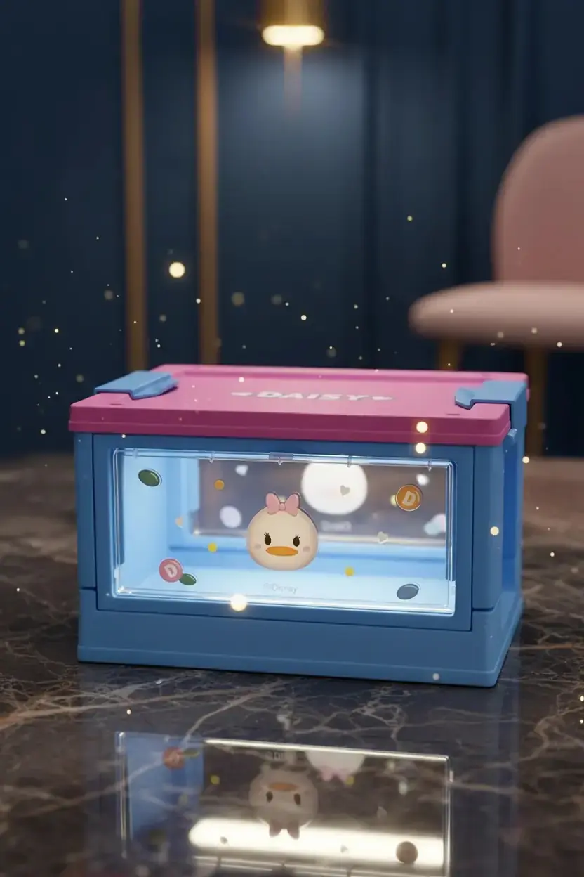 Disney Tsum Tsum Daisy Lisanslı Yan Pencereli Mini Saklama Kutusu – Masaüstü Aksesuar Ve Toka Organizeri 12 Cm