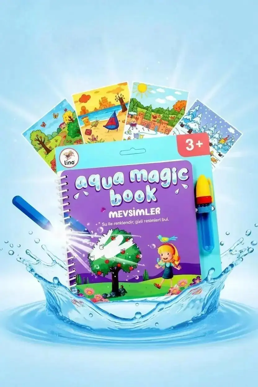 Lino Aqua Magic Book Mevsimler – Sihirli Ve Tekrar Kullanılabilir Boyama Kitabı