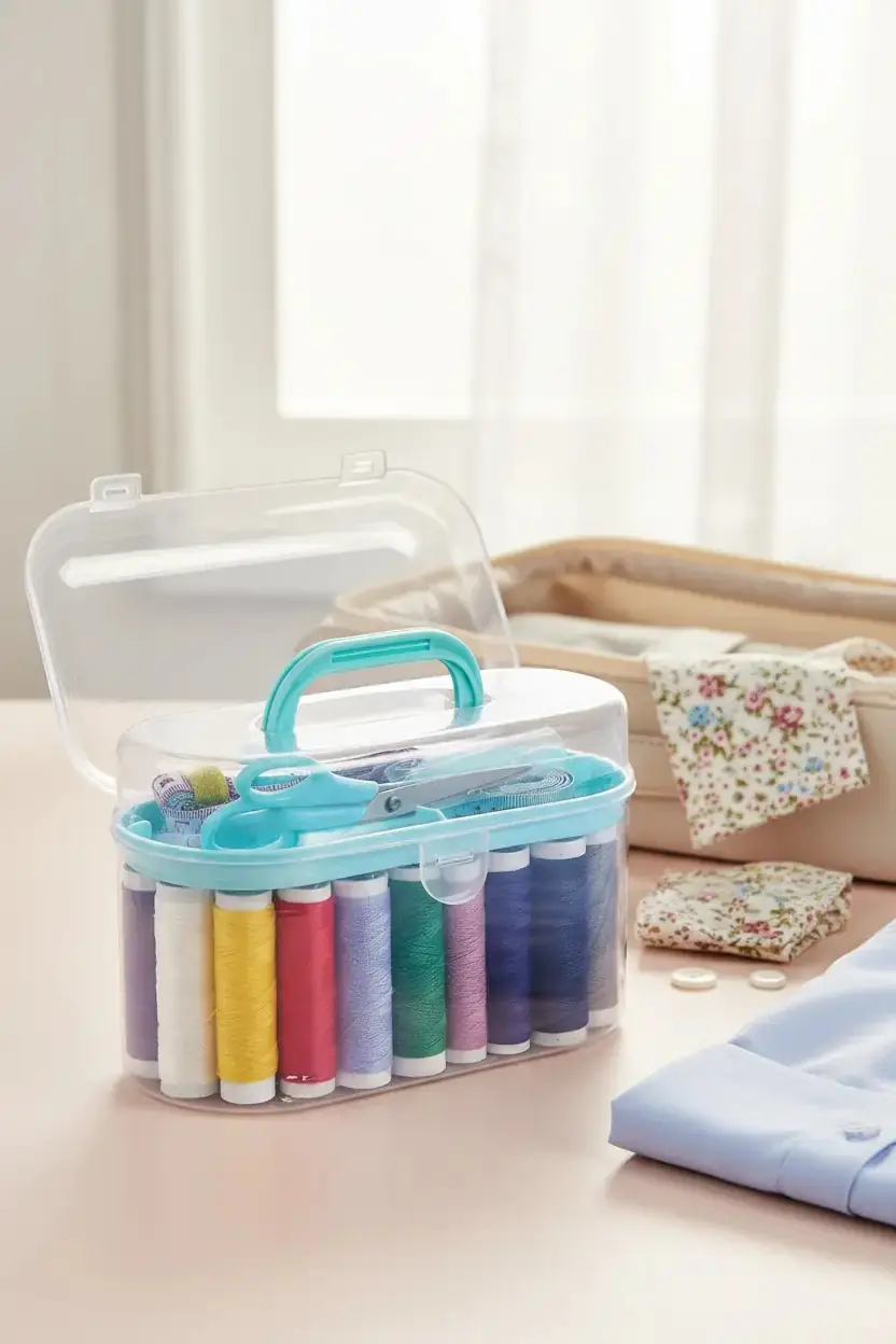 Miniso Lisanslı Kutulu Dikiş Seti Mint Yeşili 15 Cm – Pratik Seyahat ve Ev Tipi Tamir Kiti