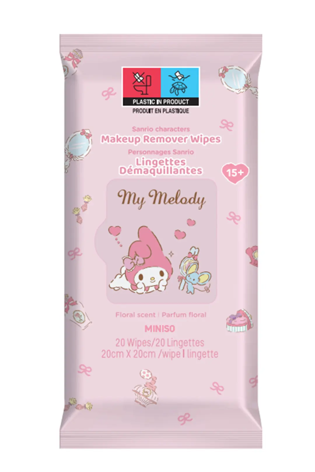 Sanrio Lisanslı My Melody Makyaj Temizleme Mendili – Çiçek Kokulu Hassas Ciltlere Uygun Pratik Temizleme Mendili