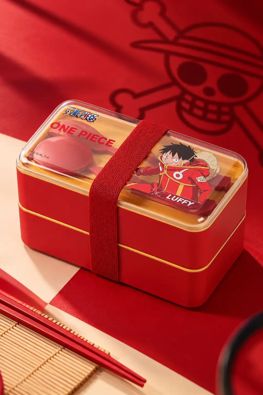 One Piece Lisanslı Luffy Çift Katlı Yemek Kutusu 1000 ml – Bento Tasarım