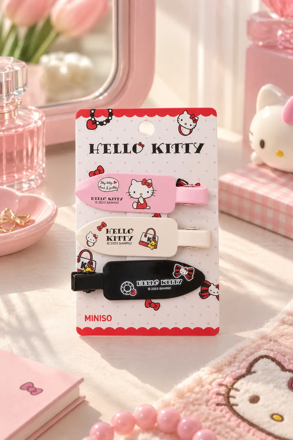 Hello Kitty Lisanslı Saç Tokası (3 Adet) – Dayanıklı Metal & Klasik Tasarım