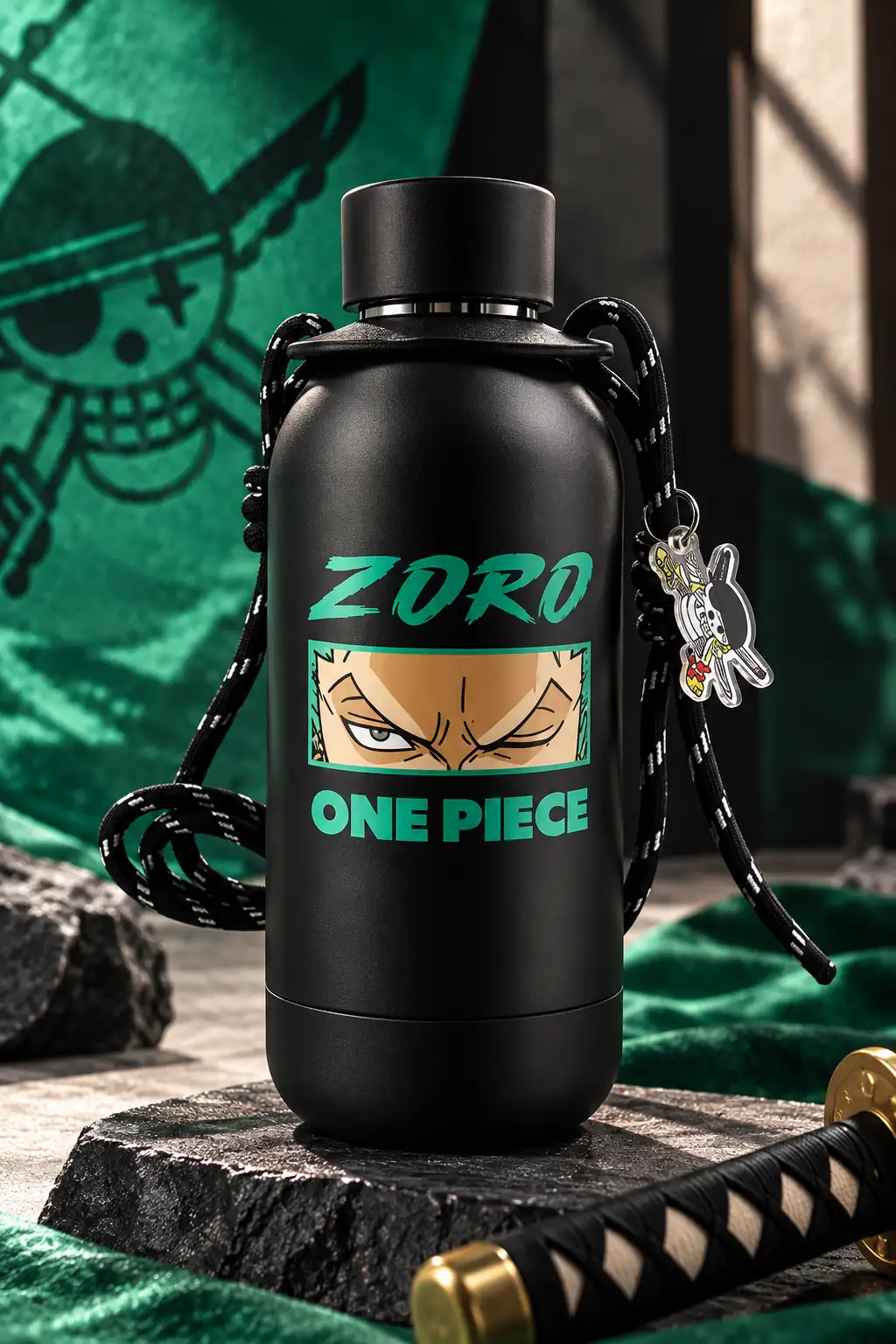 One Piece Lisanslı Klasik Retrospektif Askılı Termos Şişe 450 ml – Paslanmaz Çelik