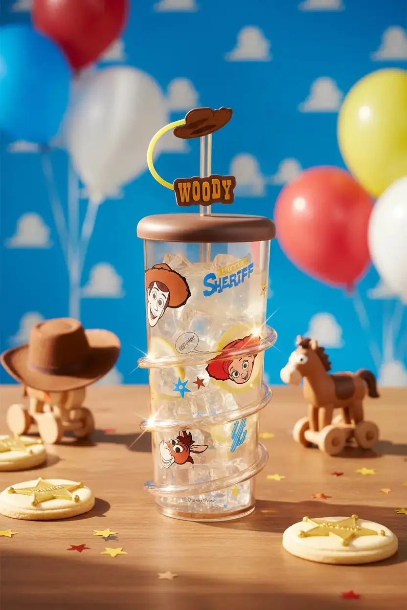 Disney Pixar Toy Story Lisanslı Woody Döner Pipetli Şişe 590 mL – Kovboy Temalı Tasarım
