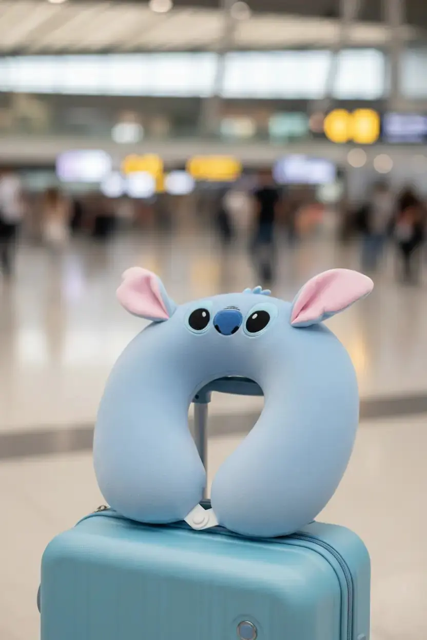 Disney Lisanslı Stitch Kulaklı Boyun Yastığı 32 Cm – Yumuşak Seyahat Desteği