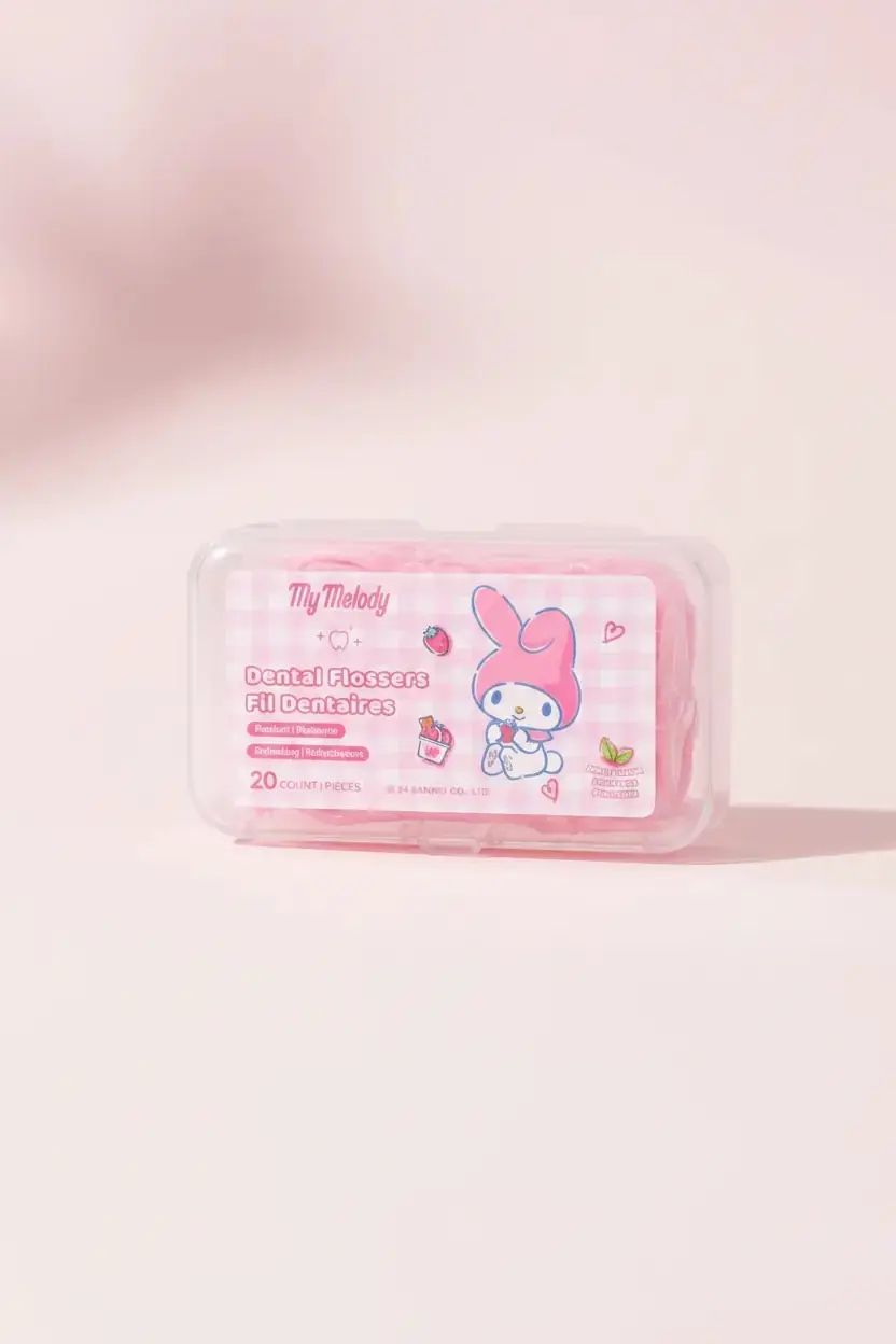 Sanrio Lisanslı My Melody Nane Aromalı Diş İpi Çubuğu – 3 x 20 60 Adet