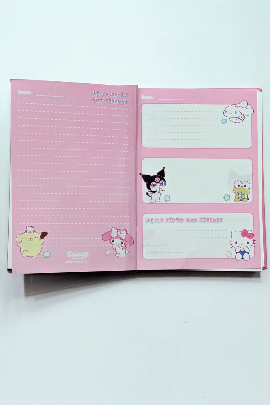 Sanrio Lisanslı Hello Kitty Ve Arkadaşları Sert Kapak Defter 12.9 Cm