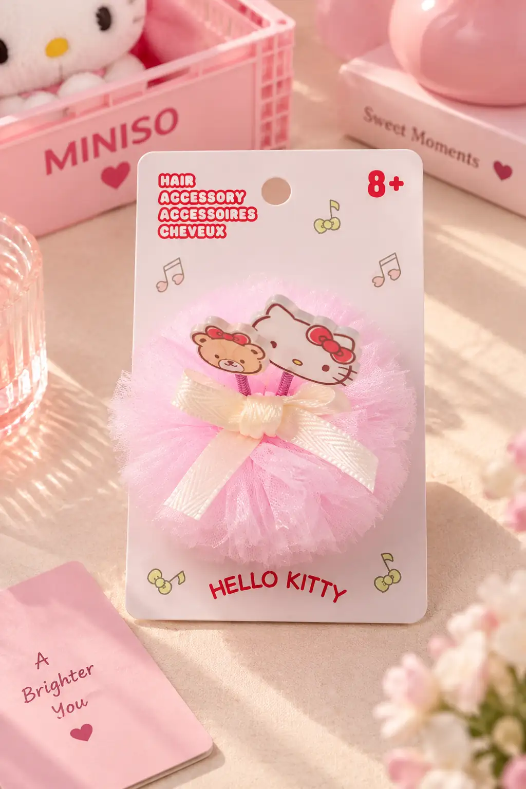 Hello Kitty Lisanslı Fiyonklu Saç Tokası – Tül Detaylı & Hacimli Tasarım
