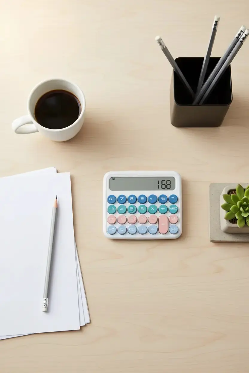Miniso Lisanslı Basic Serisi 12 Haneli Hesap Makinesi Beyaz – Pratik Masaüstü Hesap Makinesi