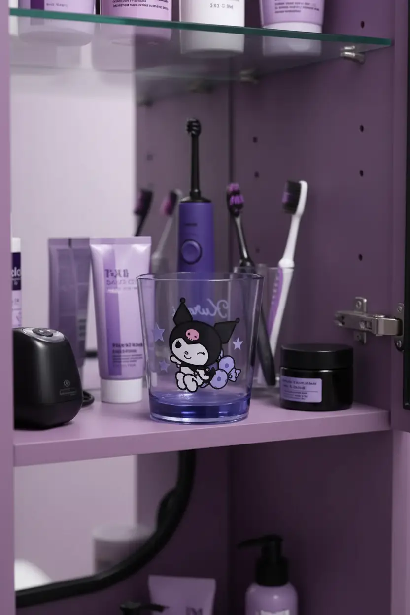 Kuromi Şeffaf Banyo Bardağı