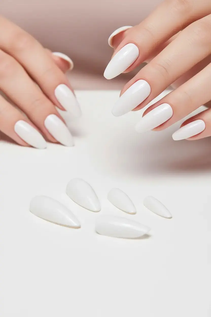 Lionesse Lisanslı Takma Tırnak A-90 White – 24’lü Parlak Beyaz Manikür