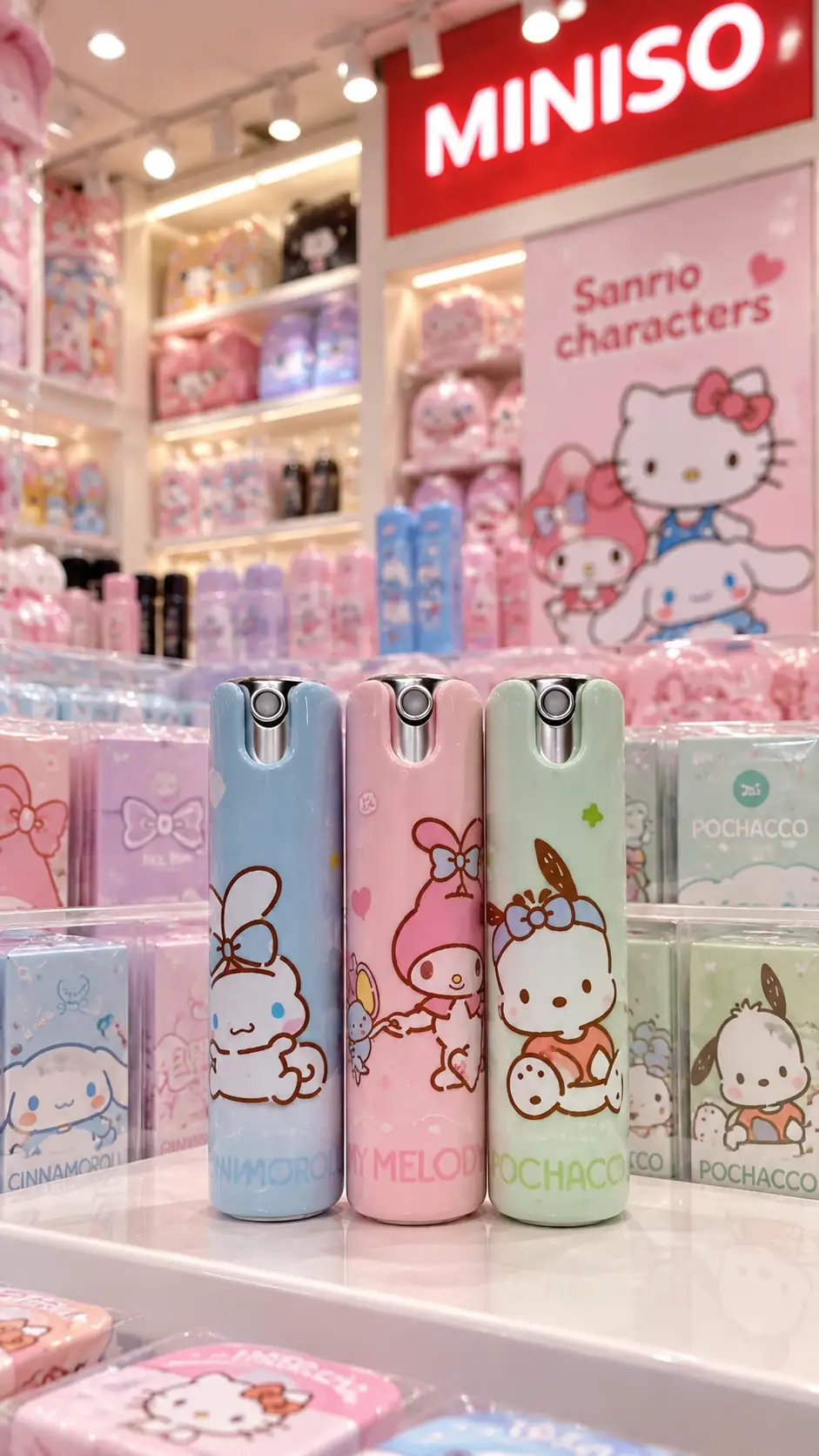 Sanrio Lisanslı Hello Kitty Parfüm Atomizeri – Yeniden Doldurulabilir Seyahat Tipi