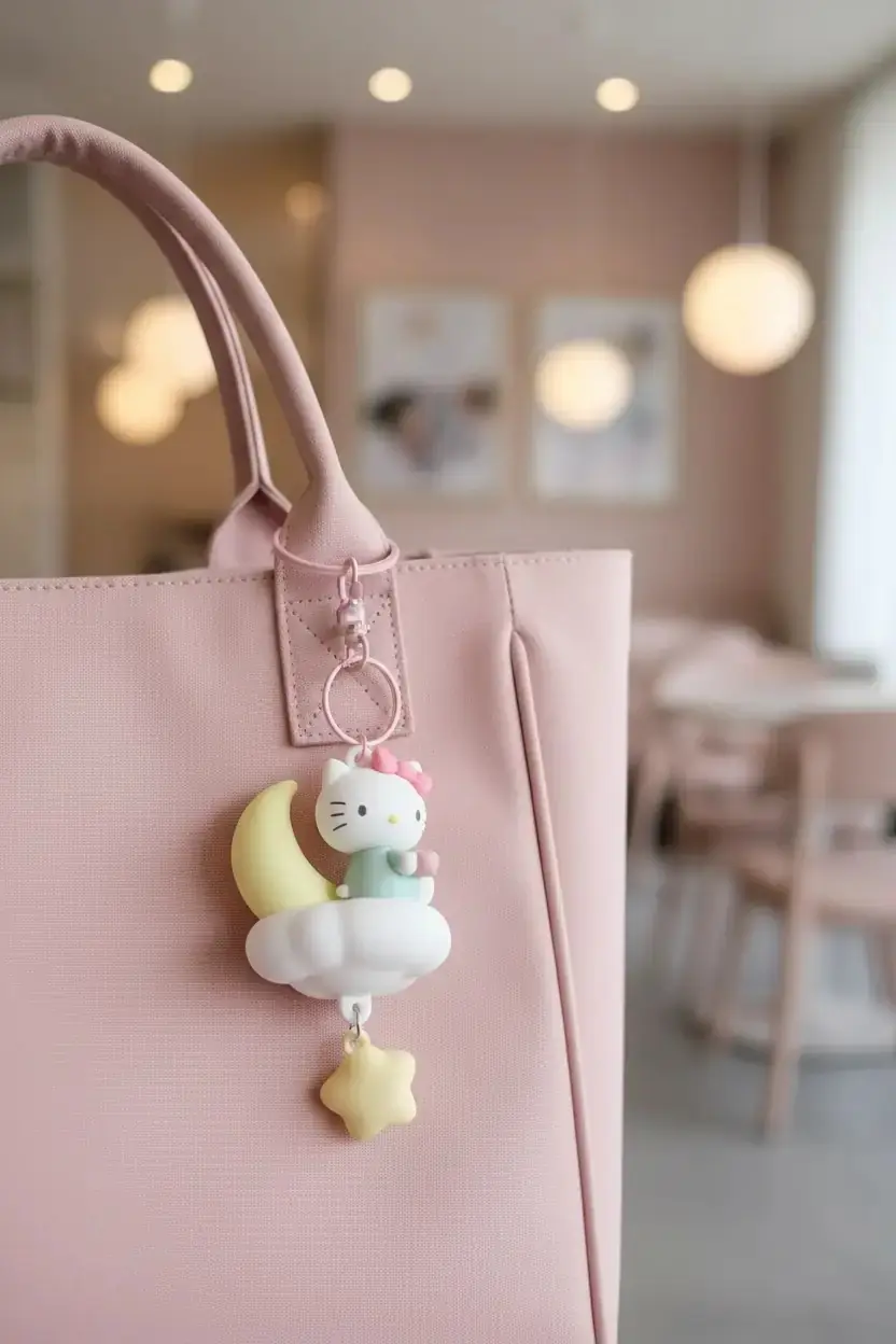 Sanrio Lisanslı Hello Kitty Sweet Dream Koleksiyonu Bulut Işıklı Anahtarlık – Yıldız Figürlü Model