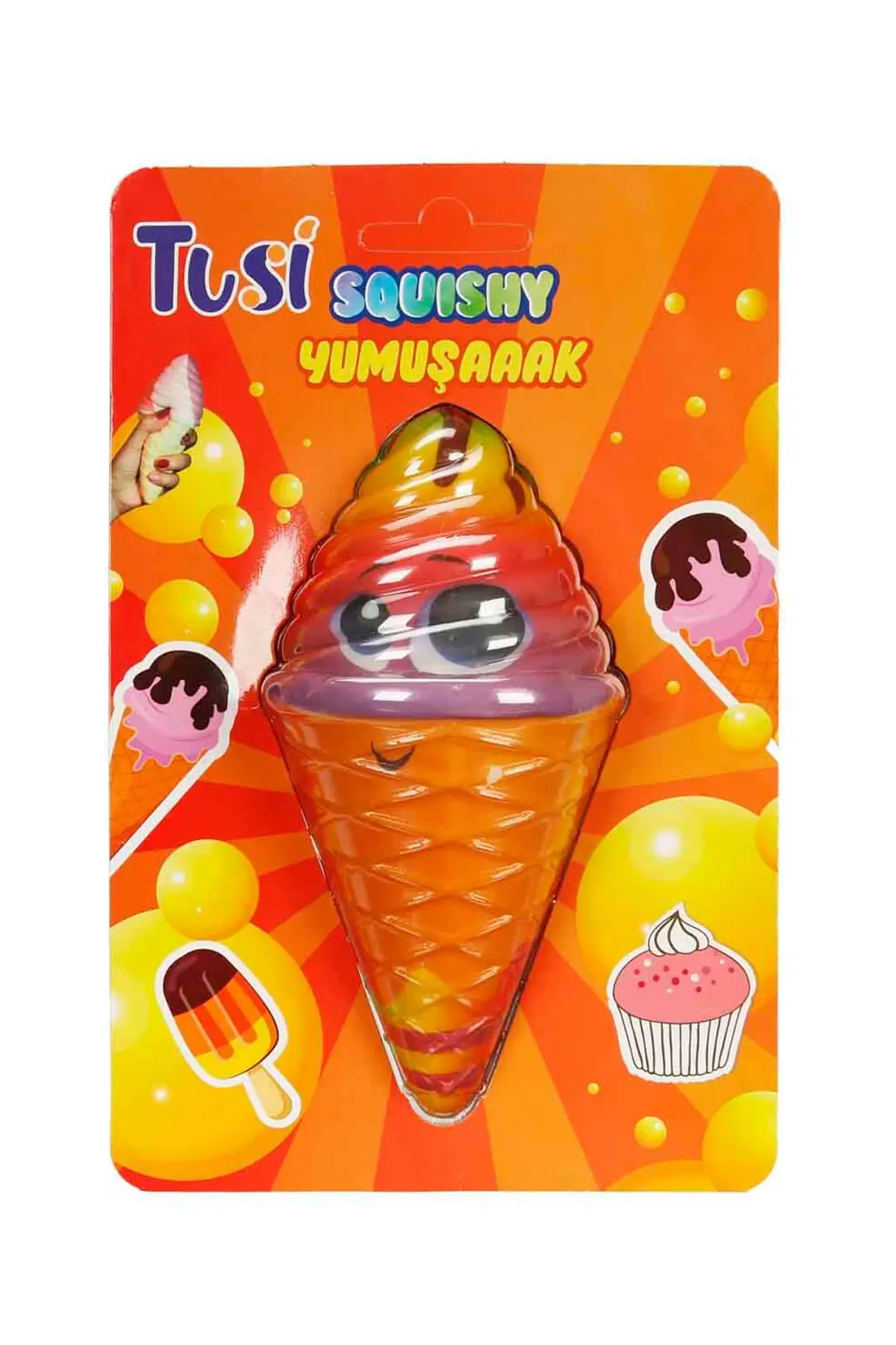 Tusi Squishy Dondurma Oyuncak – Yumuşak Sıkılabilir Stres Köpük Oyuncak