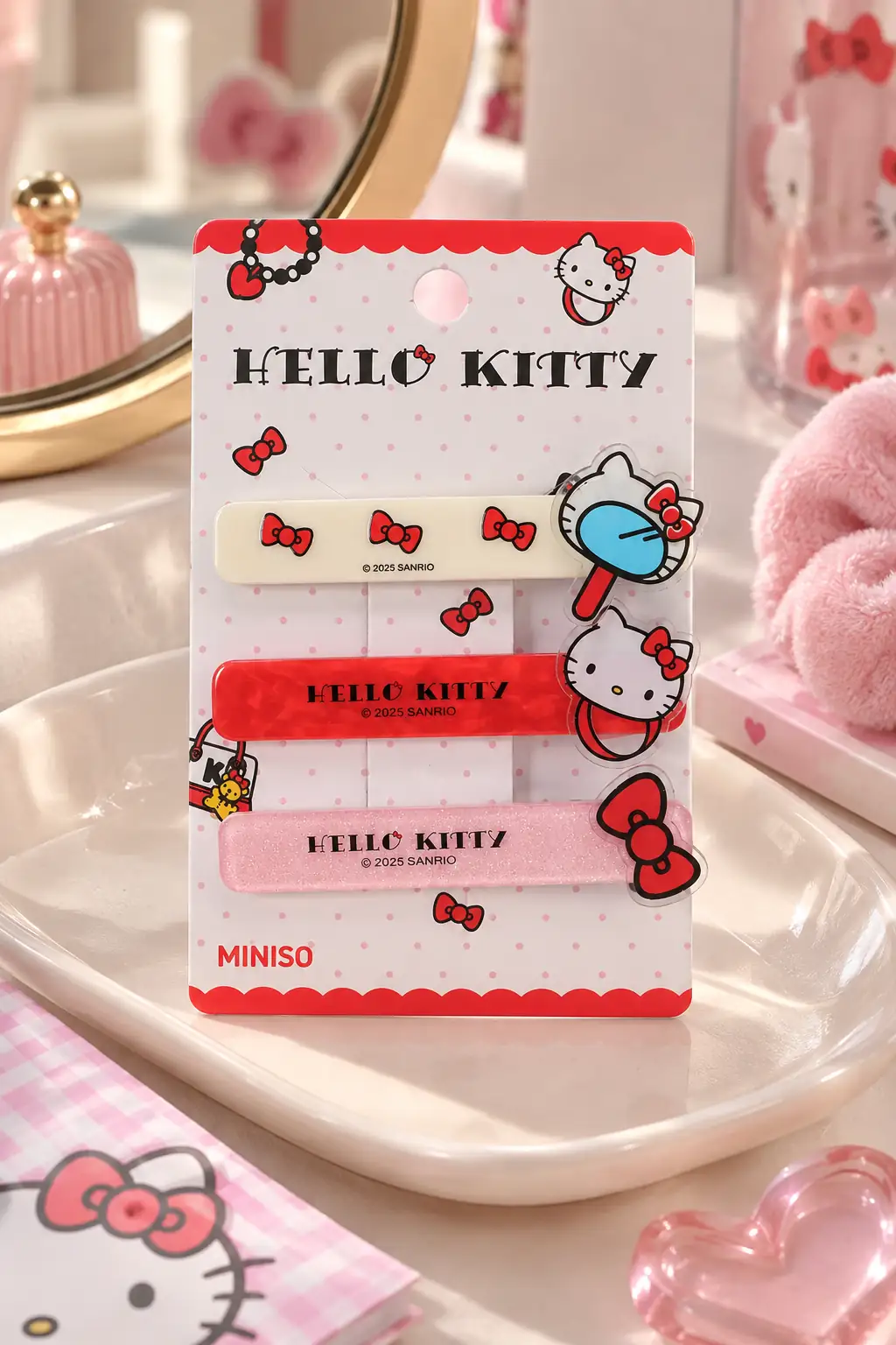 Hello Kitty Lisanslı Saç Tokası (3 Adet) – Renkli Tasarım & Güvenli Tutuş