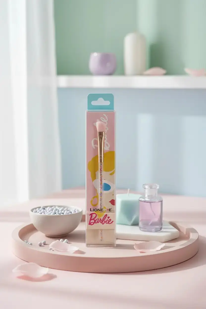 Barbie Lisanslı Açılı Far Fırçası – Profesyonel Göz Makyaj Fırçası
