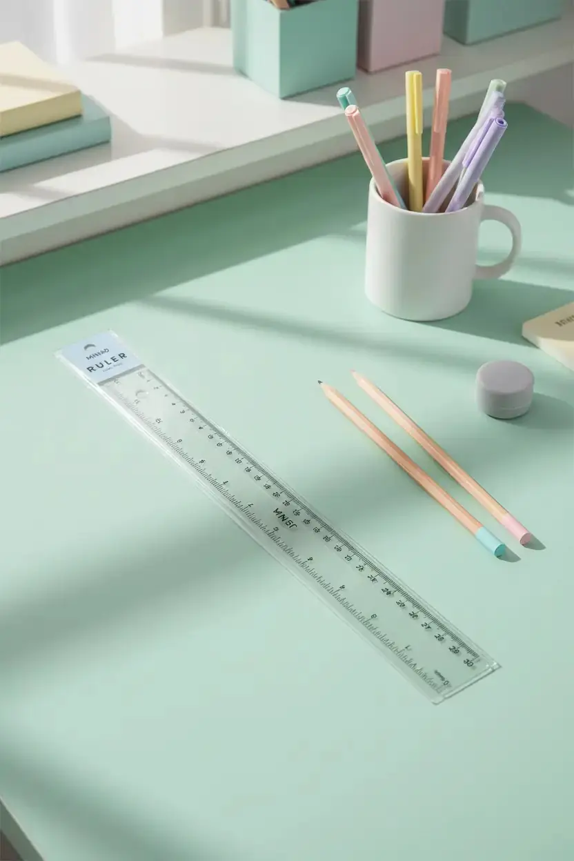 Miniso Lisanslı Basic Serisi Şeffaf Cetvel 30 cm – Geniş Ölçüm Kırtasiye Ürünü