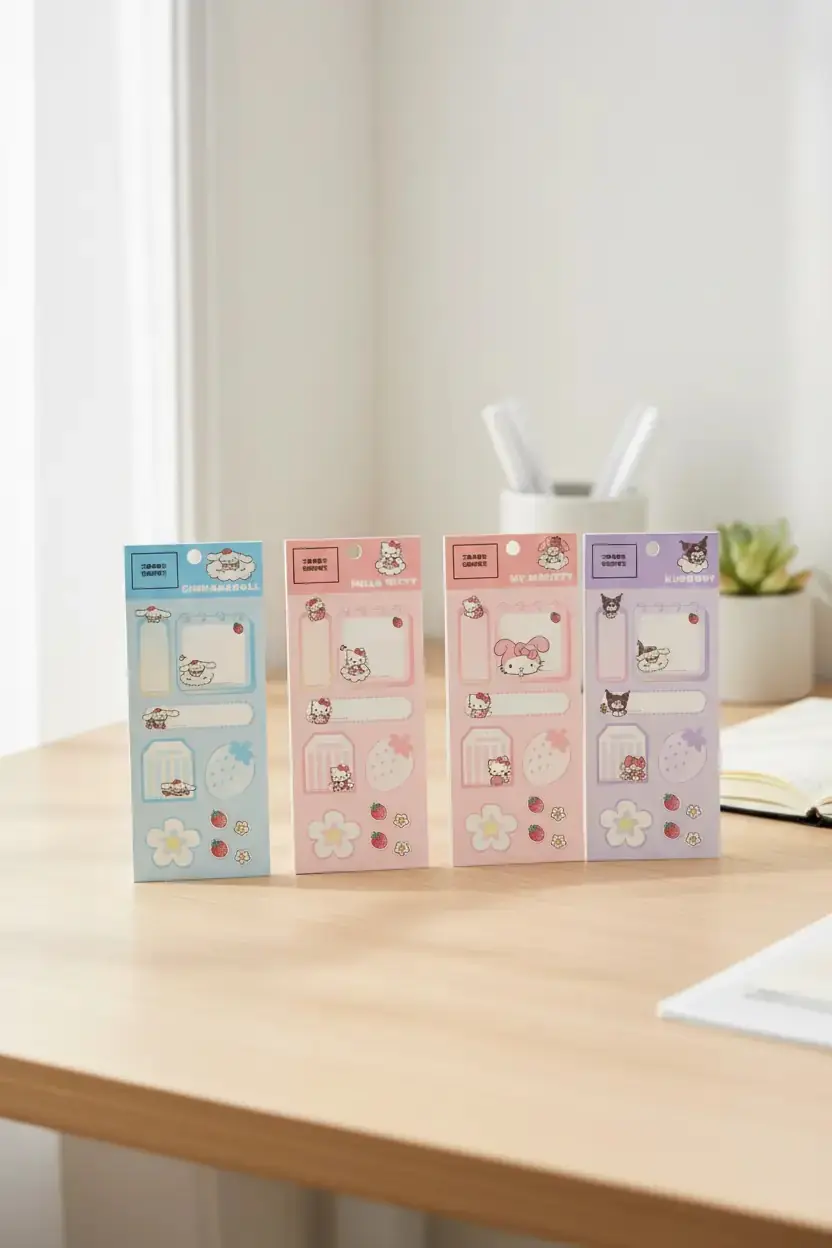 Sanrio Lisanslı Çilek Koleksiyonu Yapışkanlı Not Kağıdı Seti