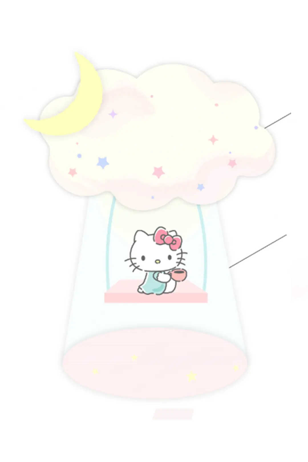Sanrio Lisanslı Hello Kitty Şarj Edilebilir LED Gece Lambası – Kablosuz Dekoratif Aydınlatma