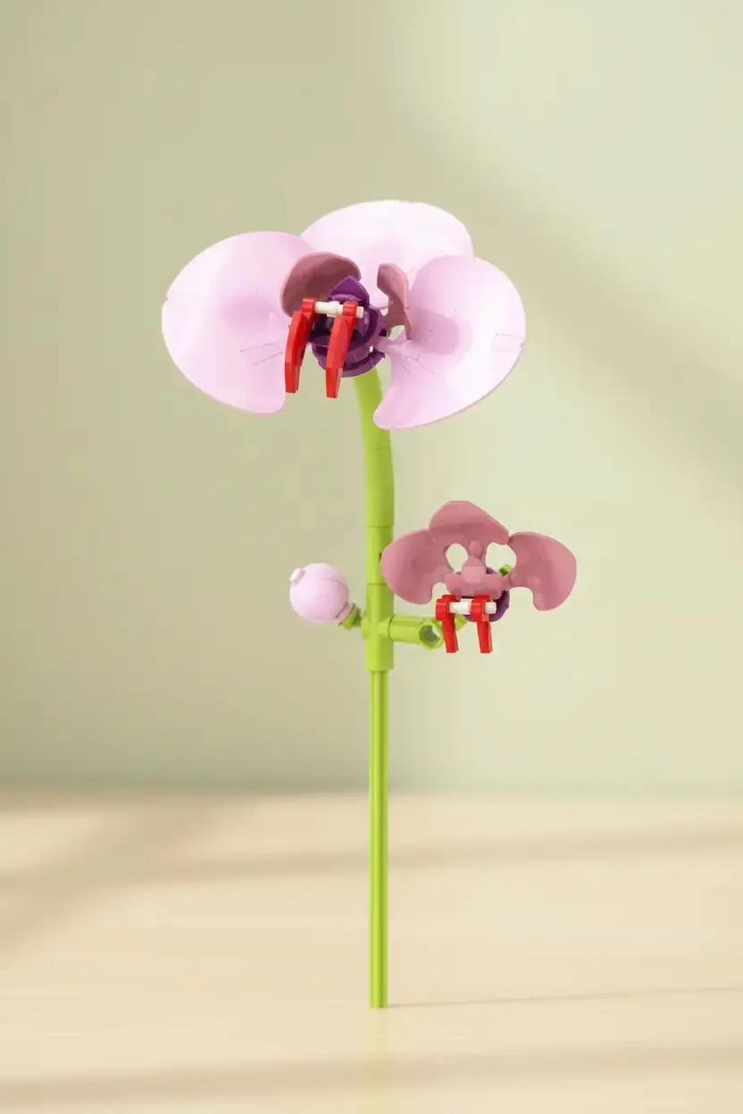 Miniso Lisanslı Orkide Çiçek Oyun Bloğu 34 Parça – Dekoratif Set 13 Cm