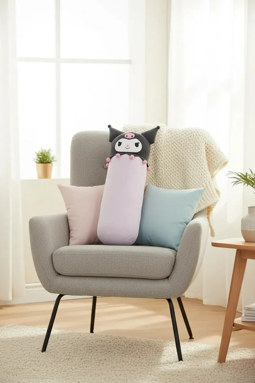 Sanrio Lisanslı Kuromi Minder 70 Cm – Uzun Yumuşak Dekoratif