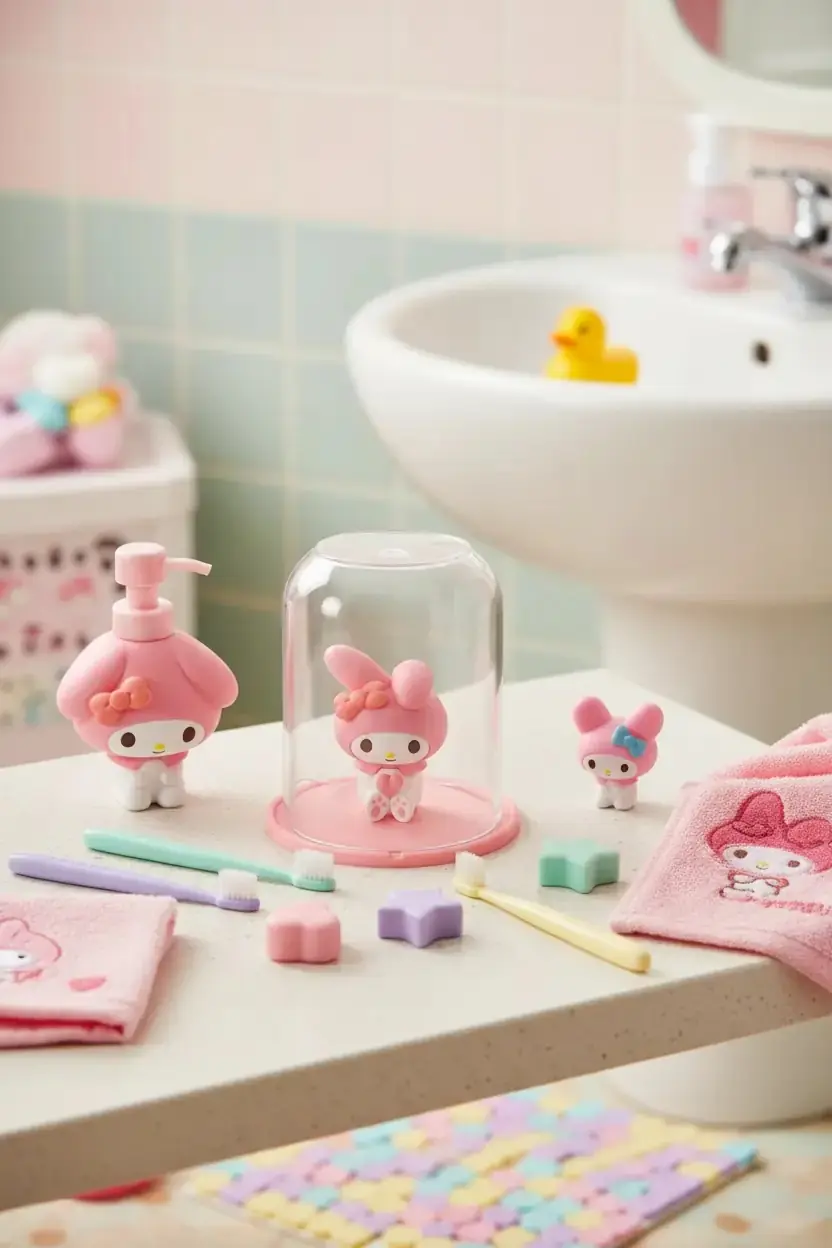 Sanrio Lisanslı Sanrio Karakterleri Banyo Bardak Seti (My Melody)