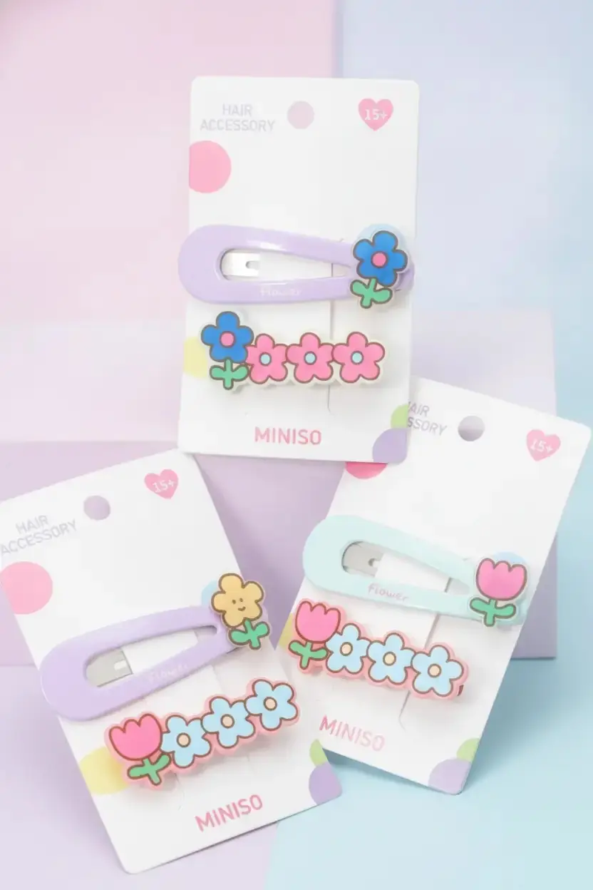 Miniso Lisanslı Eğlence Serisi Saç Tokası 2’li Set – Renkli 11 Cm