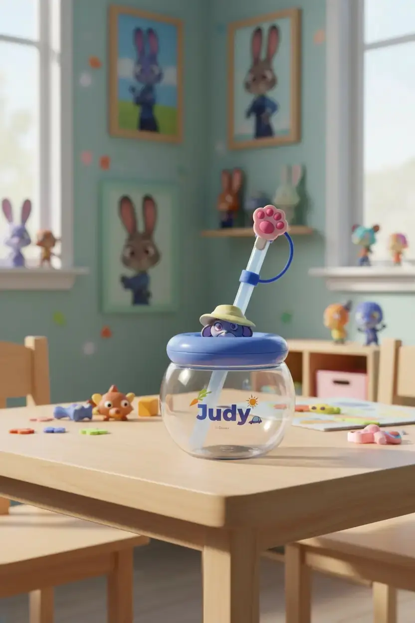 Disney Lisanslı Zootropolis Judy Pipetli Plastik Su Kabı 600 Ml – Sızdırmaz & Şeffaf