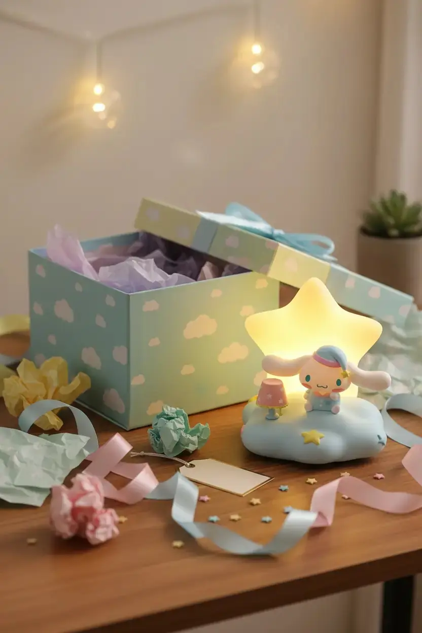 Sanrio Lisanslı Cinnamoroll Düş Serisi Led Gece Lambası – Yumuşak Işıklı & Dekoratif