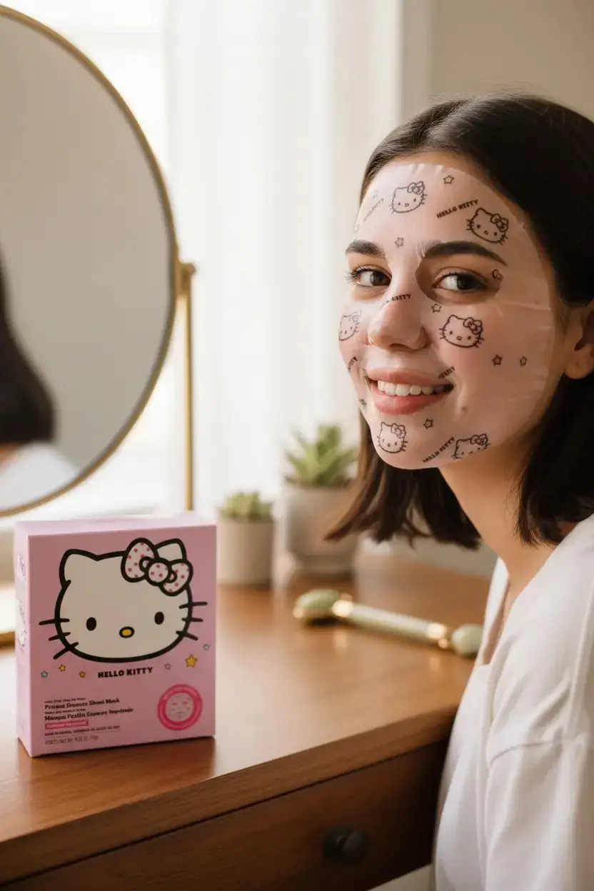 Hello Kitty Lisanslı Glow for Show Nemlendirici Desenli Yüz Maskesi – Pratik Bakım