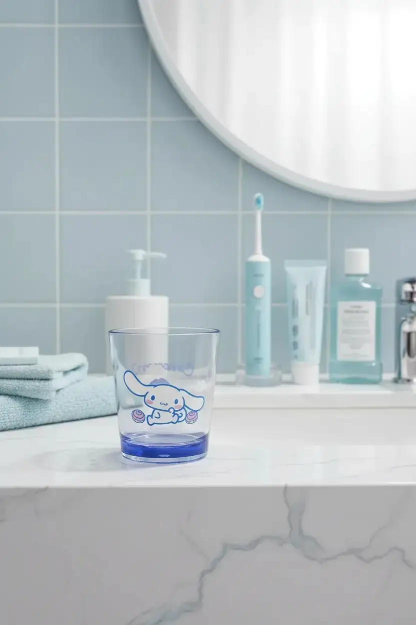 Cinnamoroll Şeffaf Banyo Bardağı