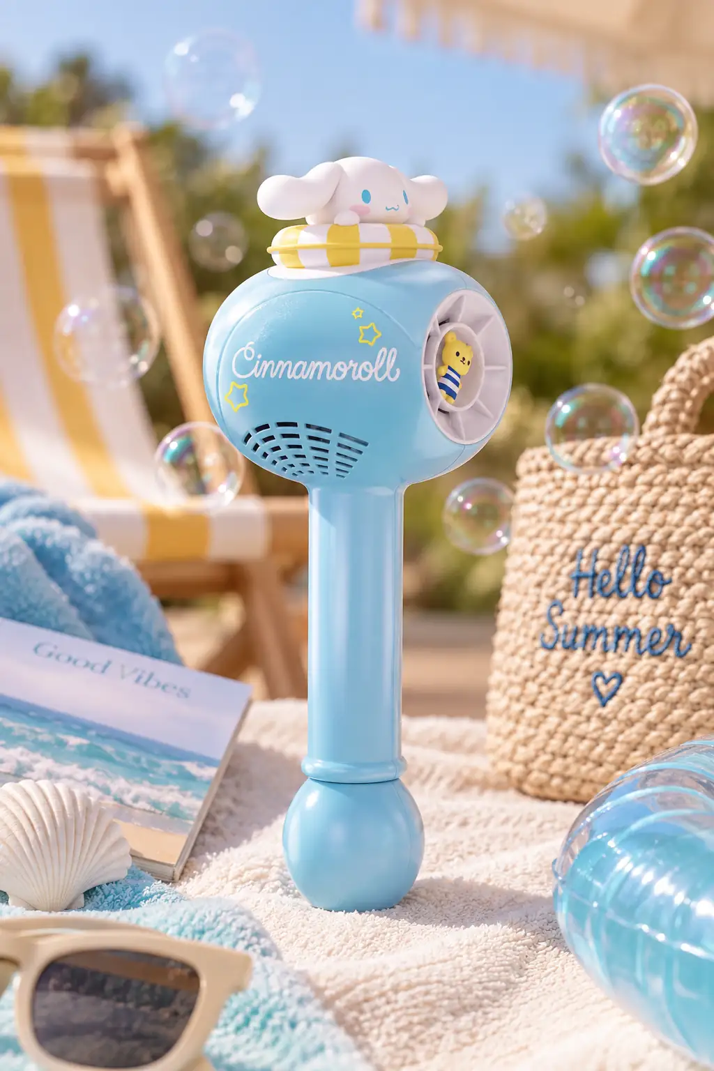 Cinnamoroll Lisanslı Jump into Summer Elektrikli Baloncuk Çubuğu – Yaz Eğlencesi