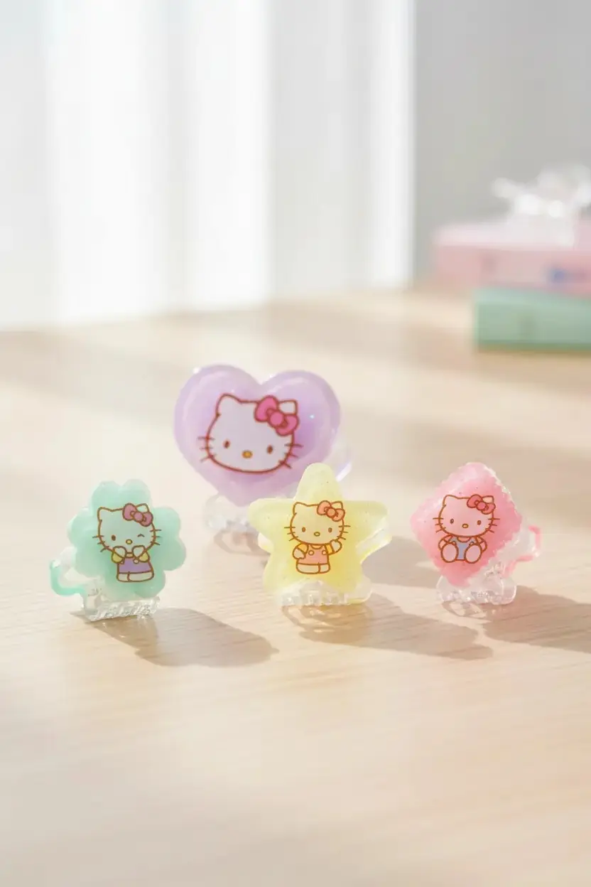 Sanrio Lisanslı Hello Kitty Küçük Boy Saç Klipsi – Mini Mandal Toka ve Şık Saç Aksesuarı
