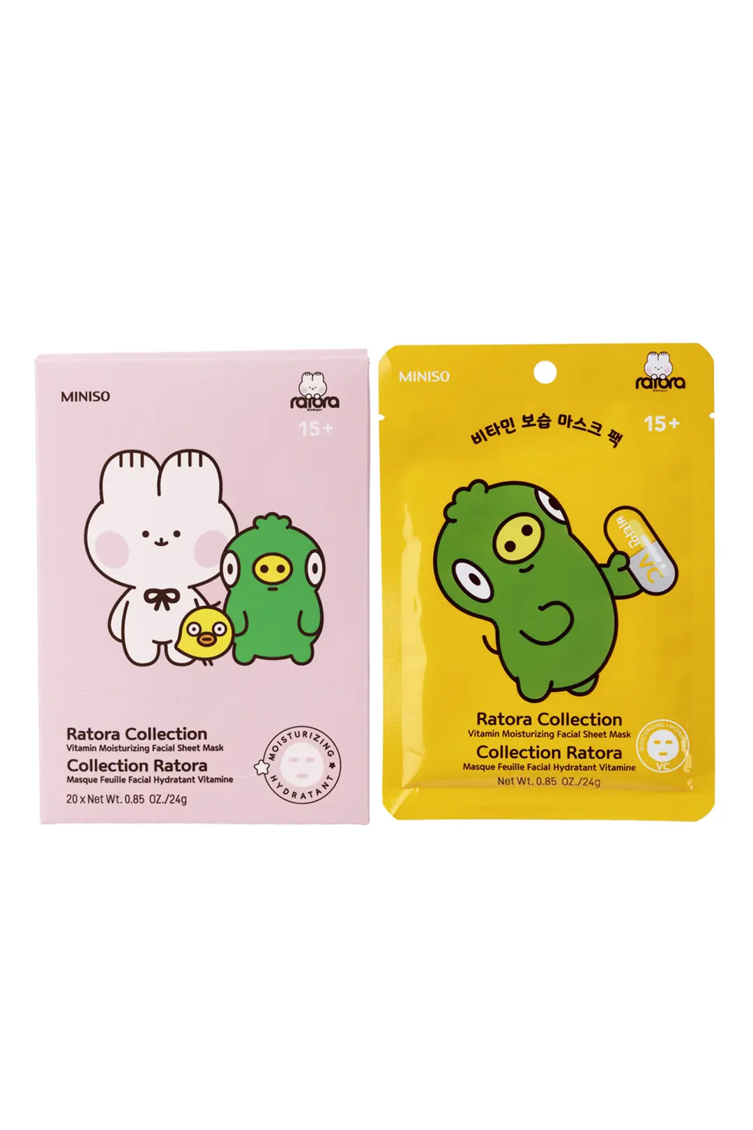 Miniso Lisanslı Ratora Serisi Vitaminli Nemlendirici Kağıt Yüz Maskesi – VC (C Vitamini)