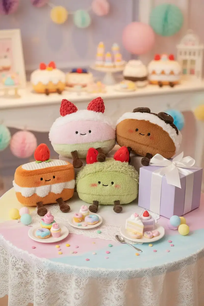 Miniso Lisanslı Kek Figürlü Peluş Oyuncak 14 Cm – Tatlı Sevimli Tasarım