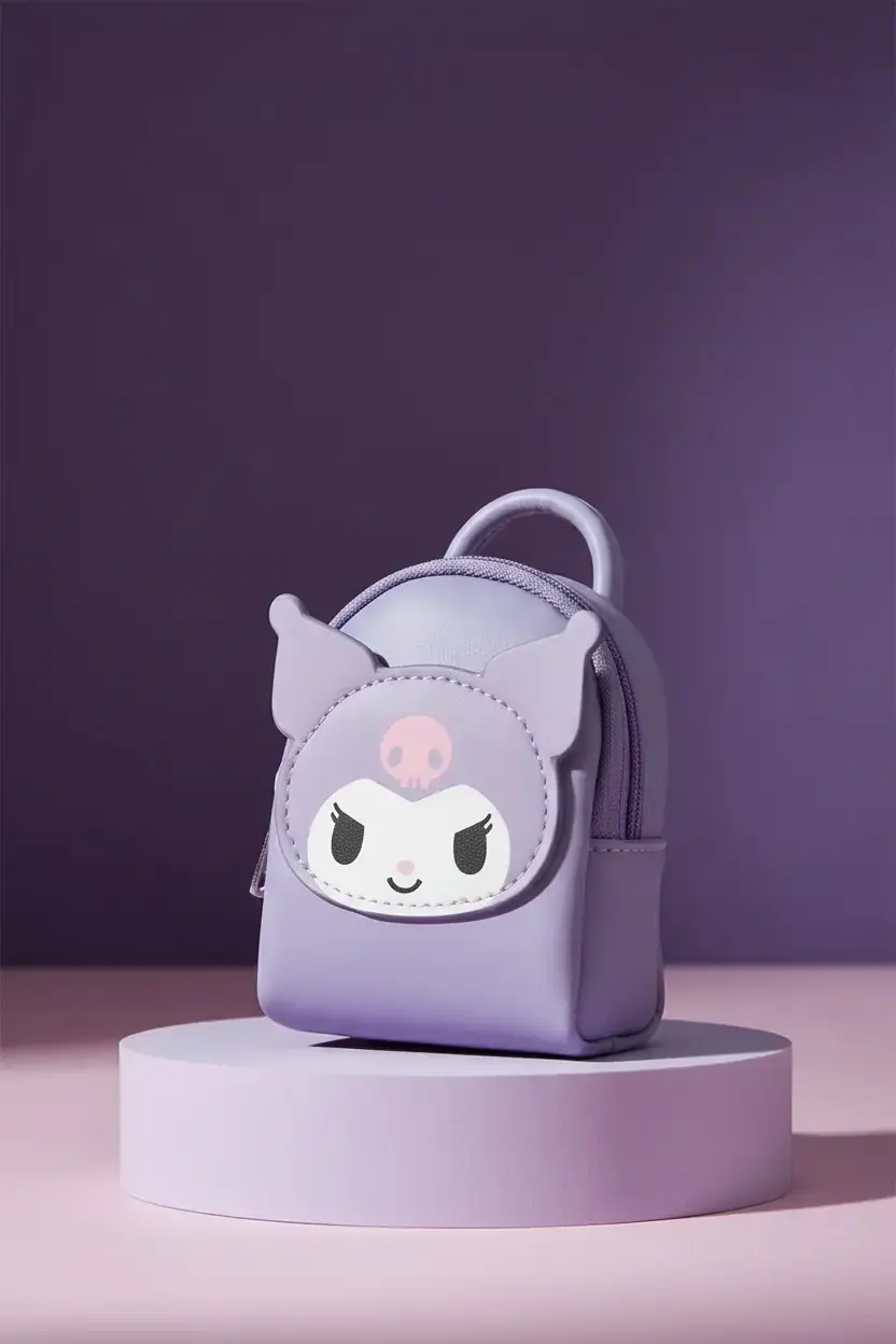 Sanrio Lisanslı Kuromi Mini Bozuk Para Çantası Mor 12 Cm