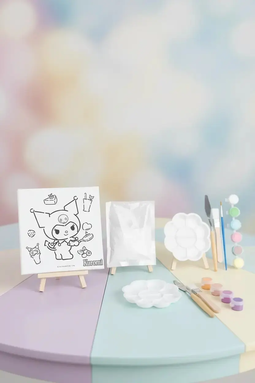 Sanrio Lisanslı Tatlı Koleksiyonu Doku Boyama Seti – Canvas ve Akrilik Boya İçerikli 3D Dokulu Hobi Seti 21.5 Cm