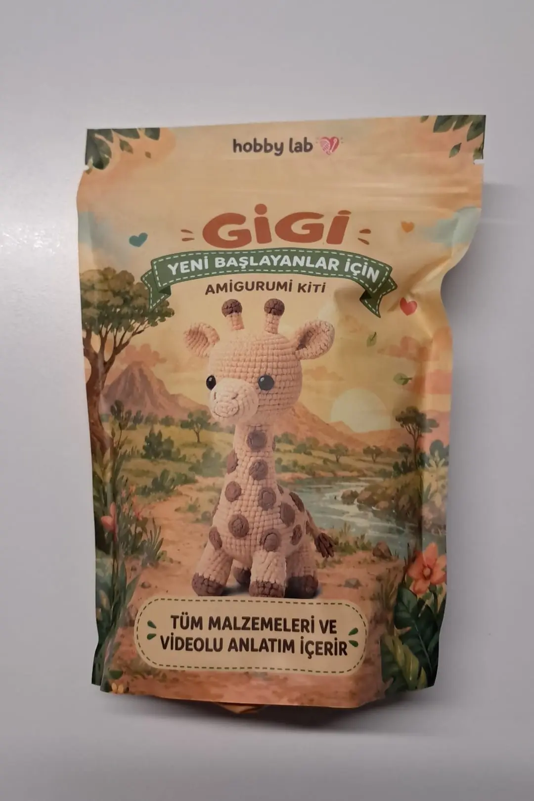 Zürafa Örgü İpi Seti – Videolu Anlatımlı Amigurumi Başlangıç Kiti