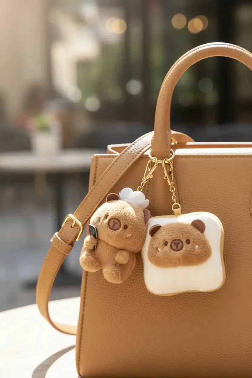Miniso Lisanslı Capybara Peluş Anahtarlık – Manyetik Koleksiyonluk 8 Cm