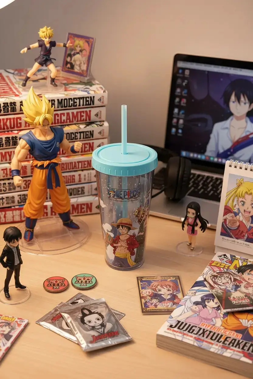 One Piece Lisanslı Çift Cidarlı Pipetli Plastik Su Kabı Mavi – 420 ml Terleme Yapmaz Şeffaf Matara